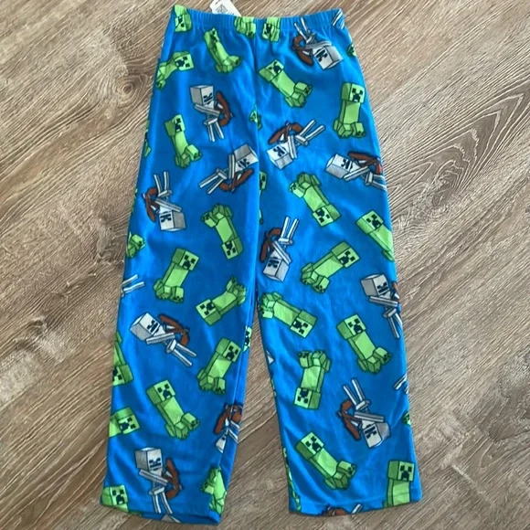 Minecraft Boys Fleece Pajama Pants Sz 10 - Picture 2 of 3